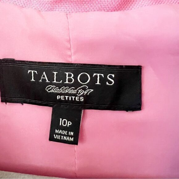 Talbots Linen Blend Blazer Barbie Pink Trapeze Style Women’s Size 10P‎ Spring - Picture 3 of 8